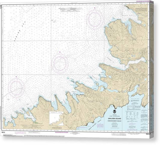 Nautical Chart-16515 Chernofski Harbor-Skan Bay Canvas Print