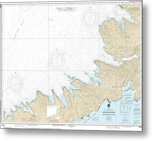 A beuatiful Metal Print of the Nautical Chart-16515 Chernofski Harbor-Skan Bay - Metal Print by SeaKoast.  100% Guarenteed!