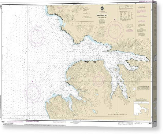 Nautical Chart-16517 Makushin Bay Canvas Print