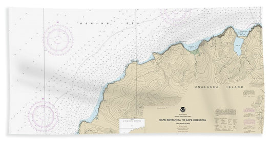 Nautical Chart-16518 Cape Kavrizhka-cape Cheerful - Beach Towel