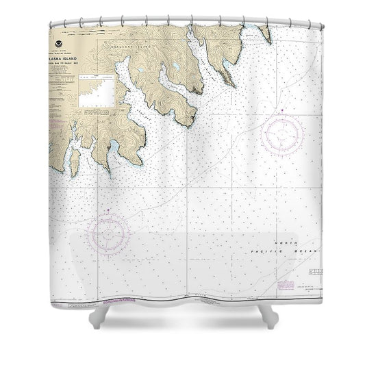 Nautical Chart 16521 Unalaska Island Protection Bay Eagle Bay Shower Curtain