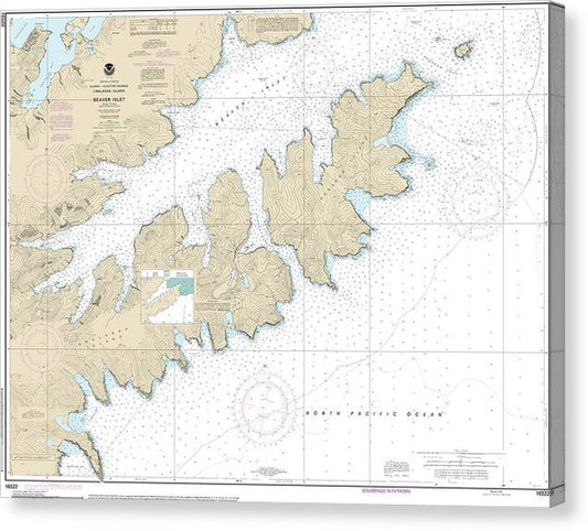 Nautical Chart-16522 Beaver Inlet Canvas Print