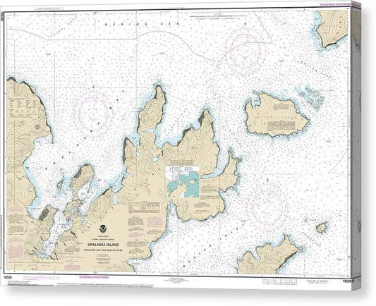 Nautical Chart-16528 Unalaska Bay-Akutan Pass Canvas Print