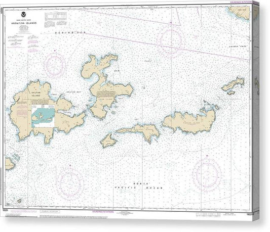 Nautical Chart-16531 Krenitzan Islands Canvas Print