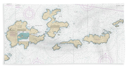 Nautical Chart-16531 Krenitzan Islands - Bath Towel