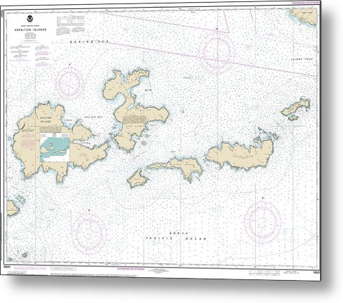 A beuatiful Metal Print of the Nautical Chart-16531 Krenitzan Islands - Metal Print by SeaKoast.  100% Guarenteed!