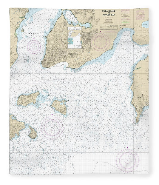 Nautical Chart 16551 Unga Island Pavlof Bay, Alaska Pen Blanket