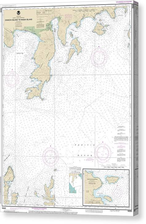 Nautical Chart-16556 Chiachi Island-Nagai Island, Chiachi Islands Anchorage Canvas Print