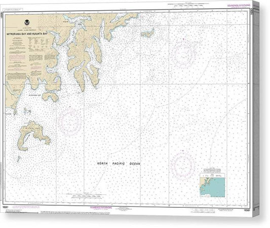 Nautical Chart-16561 Mitrofania Bay-Kuiukta Bay Canvas Print