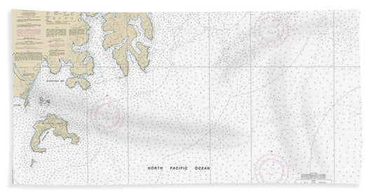 Nautical Chart-16561 Mitrofania Bay-kuiukta Bay - Bath Towel