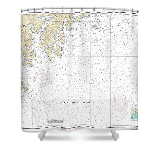 Nautical Chart 16561 Mitrofania Bay Kuiukta Bay Shower Curtain