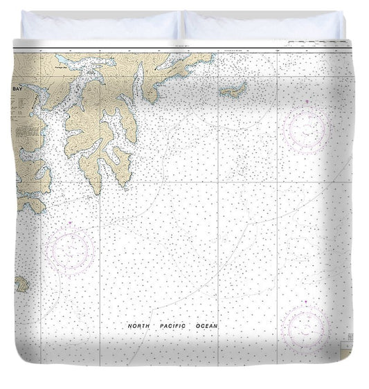 Nautical Chart 16561 Mitrofania Bay Kuiukta Bay Duvet Cover