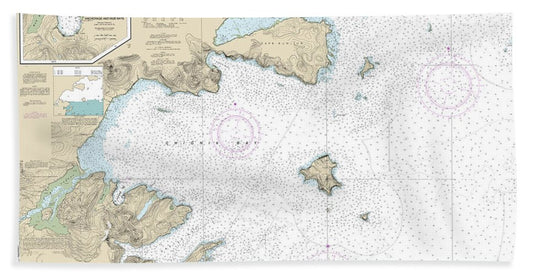 Nautical Chart-16566 Chignik-kujulik Bays, Alaska Pen, Anchorage-mud Bays, Chignik Bay - Beach Towel