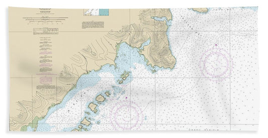 Nautical Chart-16570 Portage-wide Bays, Alaska Pen - Bath Towel