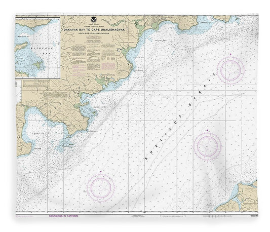 Nautical Chart 16575 Dakavak Bay Cape Unalishagvak, Alinchak Bay Blanket