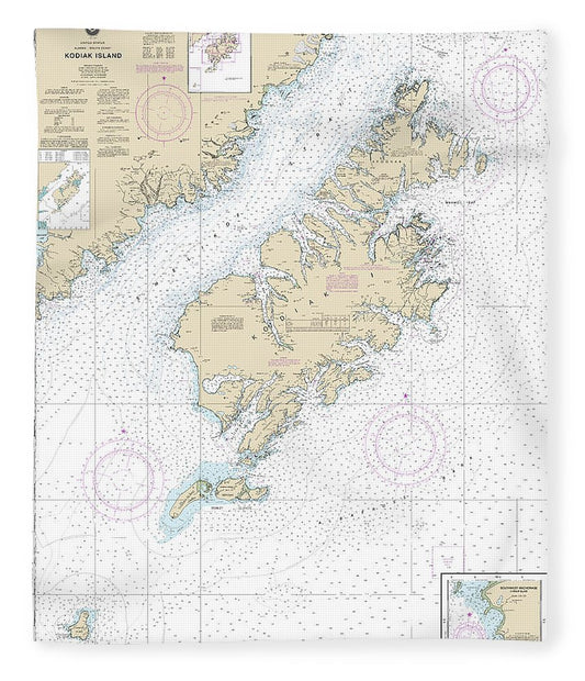 Nautical Chart 16580 Kodiak Island, Southwest Anchorage, Chirikof Island Blanket