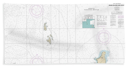 Nautical Chart-16587 Semidi Islands-vicinity - Beach Towel