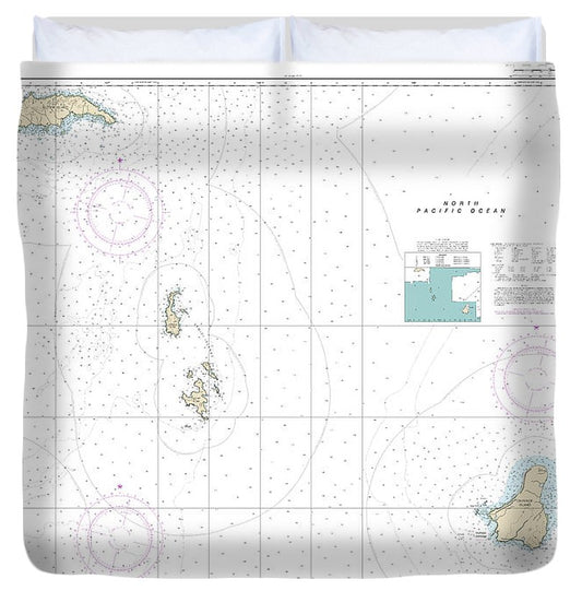 Nautical Chart 16587 Semidi Islands Vicinity Duvet Cover