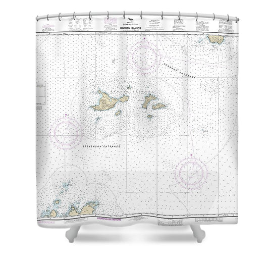 Nautical Chart 16606 Barren Islands Shower Curtain