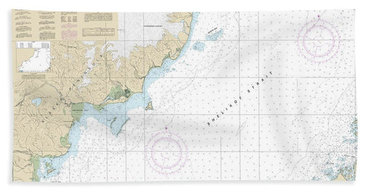 Nautical Chart-16608 Shelikof Strait-cape Douglas-cape Nukshak - Beach Towel