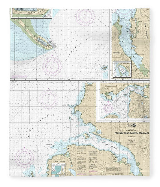 Nautical Chart 16646 Ports Southeastern Cook Inlet Port Chatham, Port Graham, Seldovia Bay, Seldovia Harbor, Approaches Homer Hbr, Homer Harbor Blanket