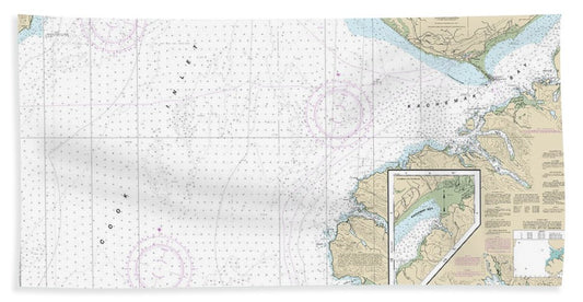 Nautical Chart-16647 Cook Inlet-cape Elizabeth-anchor Point - Bath Towel