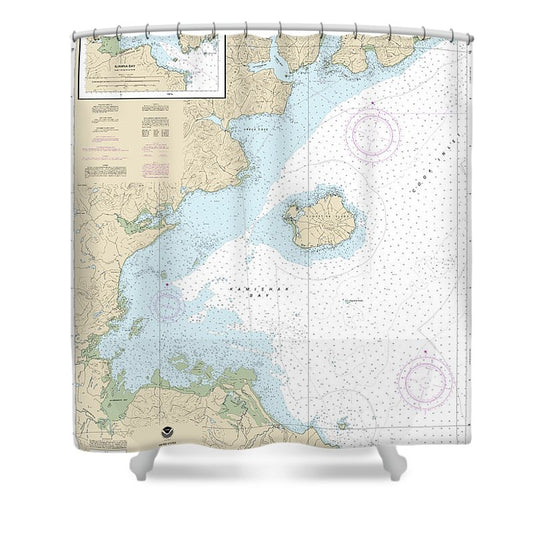 Nautical Chart 16648 Kamishak Bay, Lliamna Bay Shower Curtain