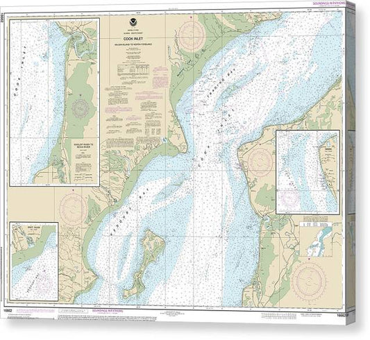 Nautical Chart-16662 Cook Inlet-Kalgin Island-North Foreland Canvas Print
