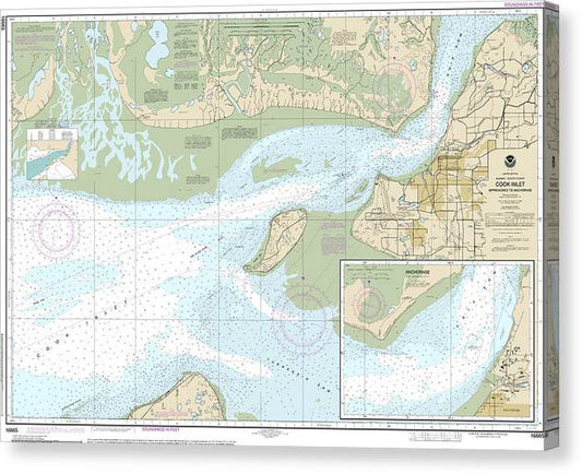 Nautical Chart-16665 Cook Inlet-Approaches-Anchorage, Anchorage Canvas Print