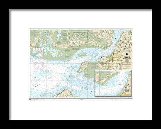 Nautical Chart-16665 Cook Inlet-approaches-anchorage, Anchorage - Framed Print