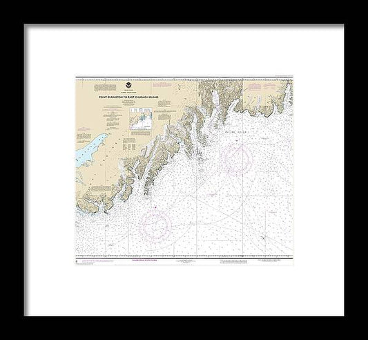 A beuatiful Framed Print of the Nautical Chart-16680 Point Elrington-East Chugach Island by SeaKoast