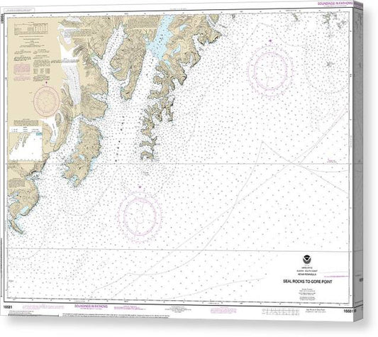 Nautical Chart-16681 Seal Rocks-Gore Point Canvas Print