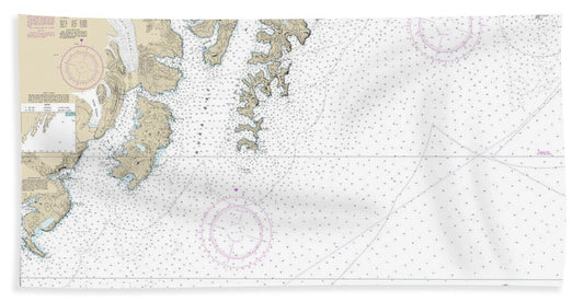 Nautical Chart-16681 Seal Rocks-gore Point - Bath Towel