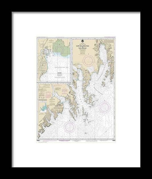 A beuatiful Framed Print of the Nautical Chart-16682 Cape Resurrection-Two Arm Bay, Seward by SeaKoast