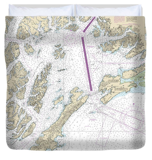Nautical Chart 16700 Prince William Sound Duvet Cover