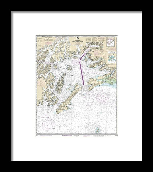 Nautical Chart-16700 Prince William Sound - Framed Print