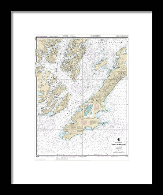 A beuatiful Framed Print of the Nautical Chart-16701 Prince William Sound-Western Entrance by SeaKoast