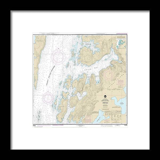 Nautical Chart-16704 Drier Bay, Prince William Sound - Framed Print