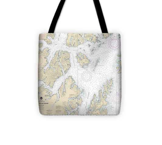 Nautical Chart 16705 Prince William Sound Western Part Tote Bag