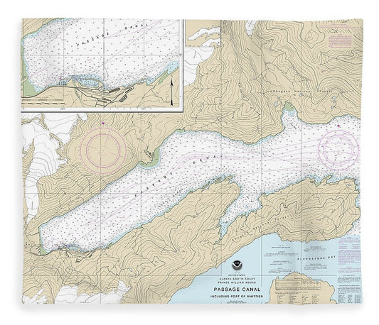 Nautical Chart 16706 Passage Canal Incl Port Whittier, Port Whittier Blanket