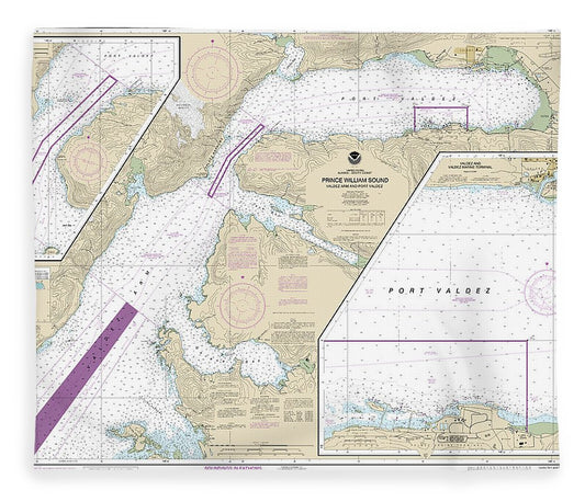 Nautical Chart 16707 Prince William Sound Valdez Arm Port Valdez, Valdez Narrows, Valdez Valdez Marine Terminal Blanket