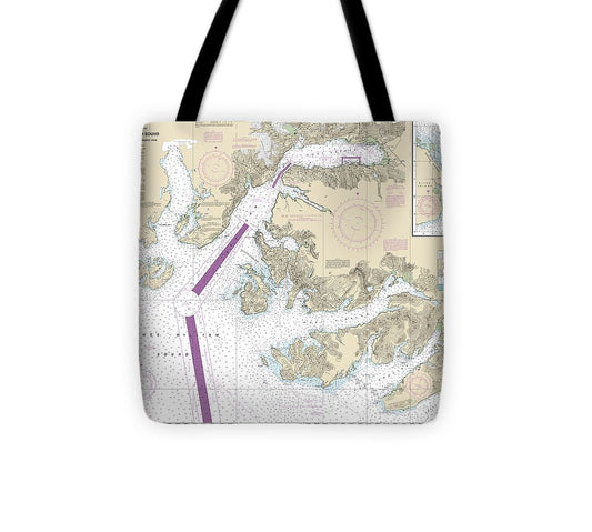 Nautical Chart 16708 Prince William Sound Port Fidalgo Valdez Arm, Tatitlek Narrows Tote Bag