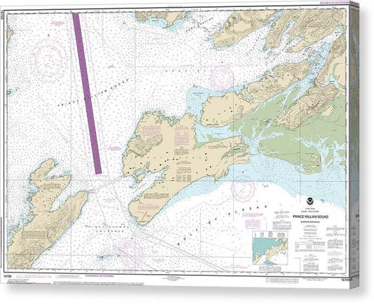 Nautical Chart-16709 Prince William Sound-Eastern Entrance Canvas Print