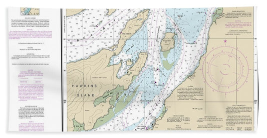 Nautical Chart-16710 Orca B-ln-channel Ls-cordova - Bath Towel