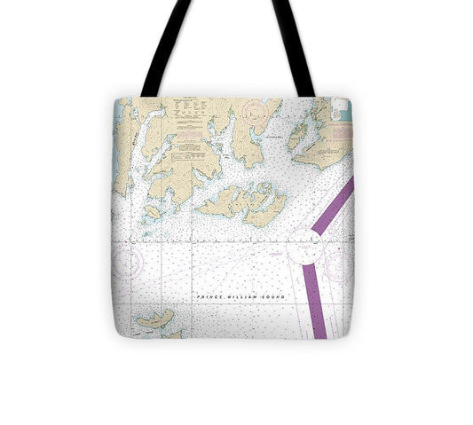 Nautical Chart 16713 Naked Island Columbia Bay Tote Bag