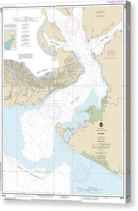 Nautical Chart-16741 Icy Bay Canvas Print
