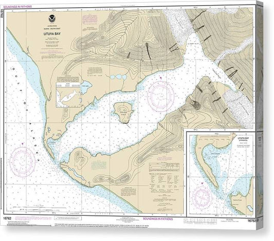 Nautical Chart-16762 Lituya Bay, Lituya Bay Entrance Canvas Print