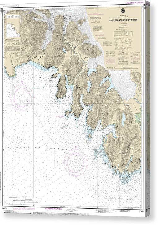 Nautical Chart-17301 Cape Spencer-Icy Point Canvas Print