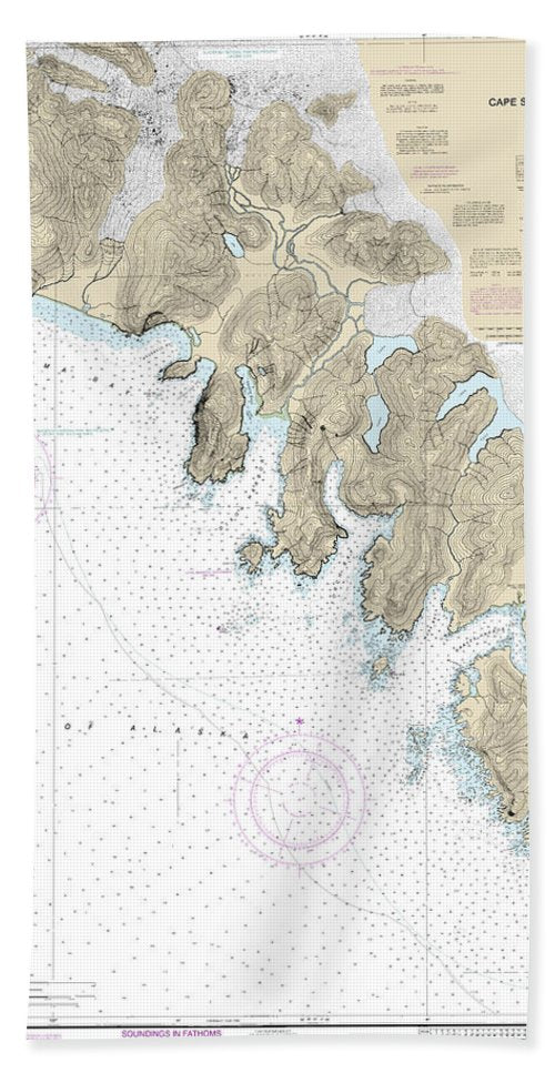 Nautical Chart-17301 Cape Spencer-icy Point - Bath Towel