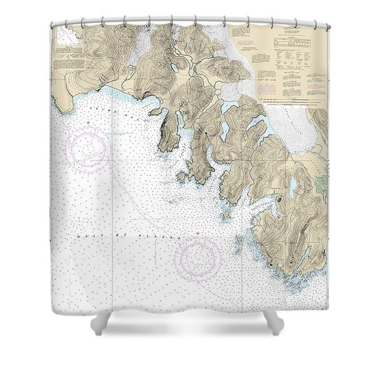 Nautical Chart 17301 Cape Spencer Icy Point Shower Curtain
